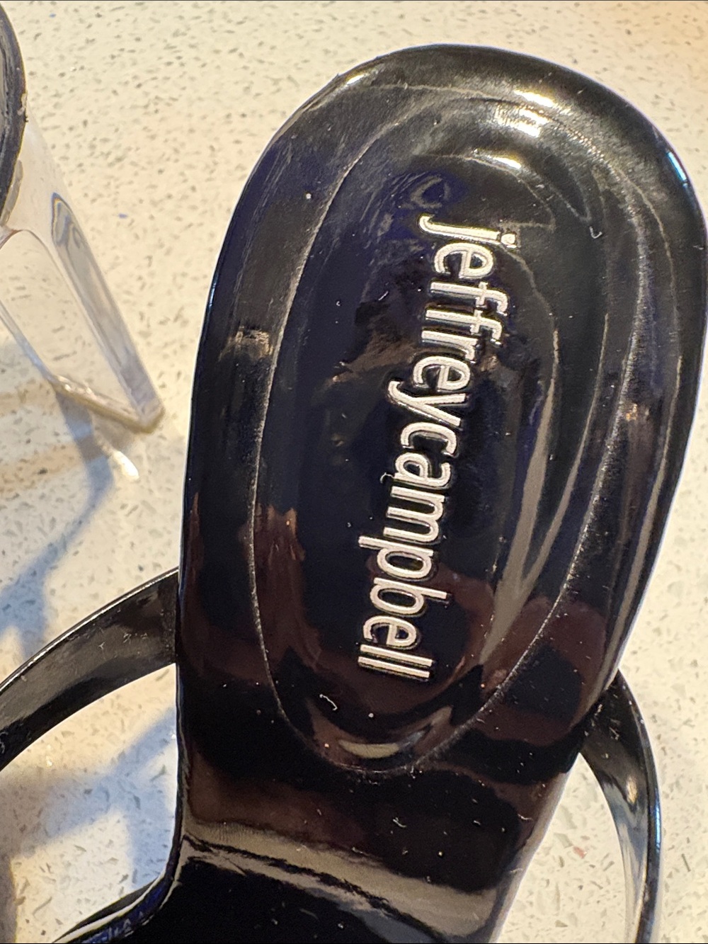 Jeffrey Campbell Black Strappy Mule with Clear Heel - Picture 4 of 10